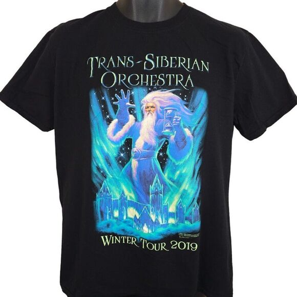 Trans Siberian Orchestra T Shirt Mens Size Large Black 2019 Winter Tour Wizard - Picture 2 of 9